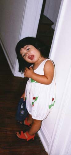 Raimi in her ladybug romper